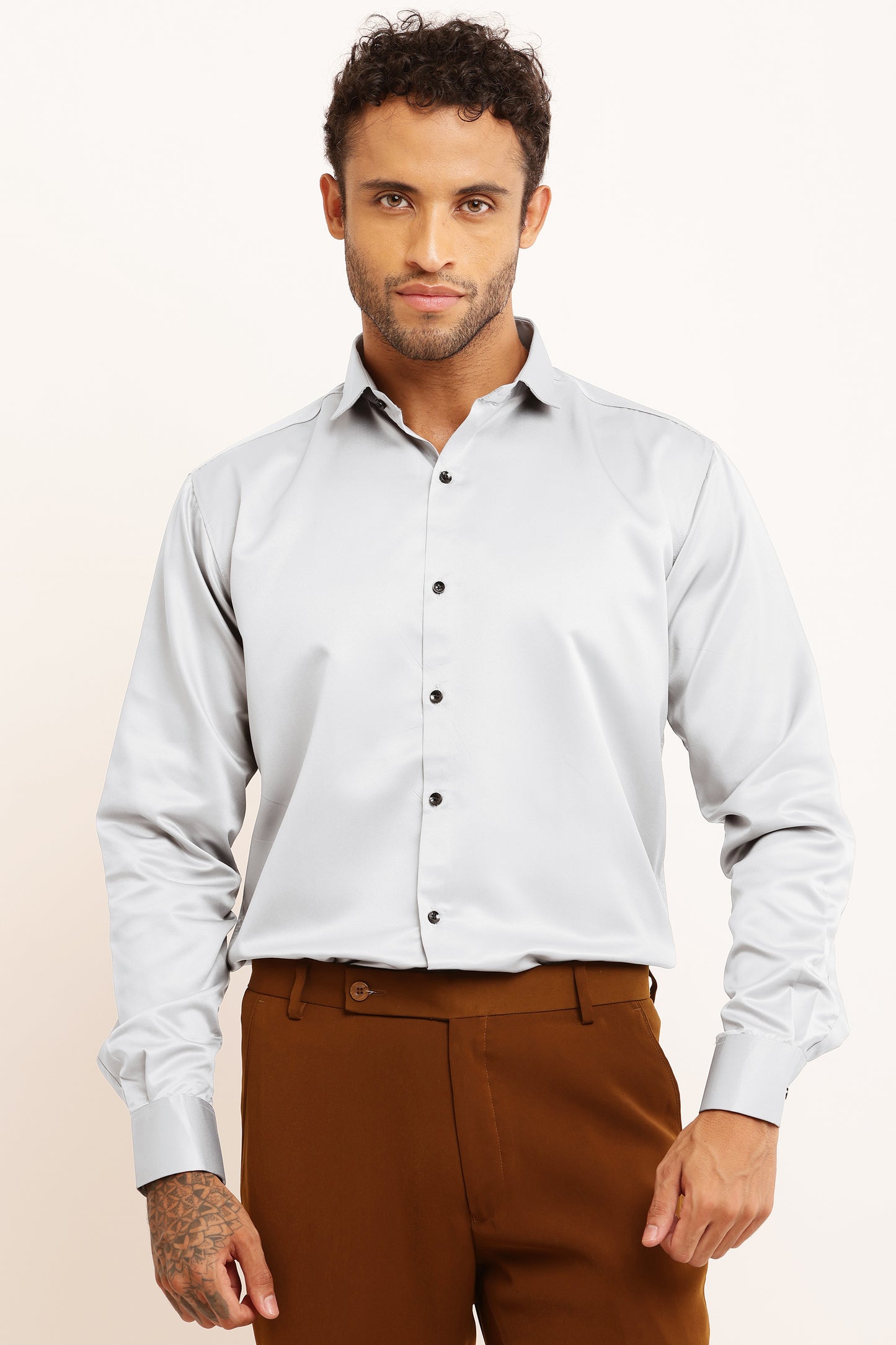 Chaliefits slimfit Satin Shirt