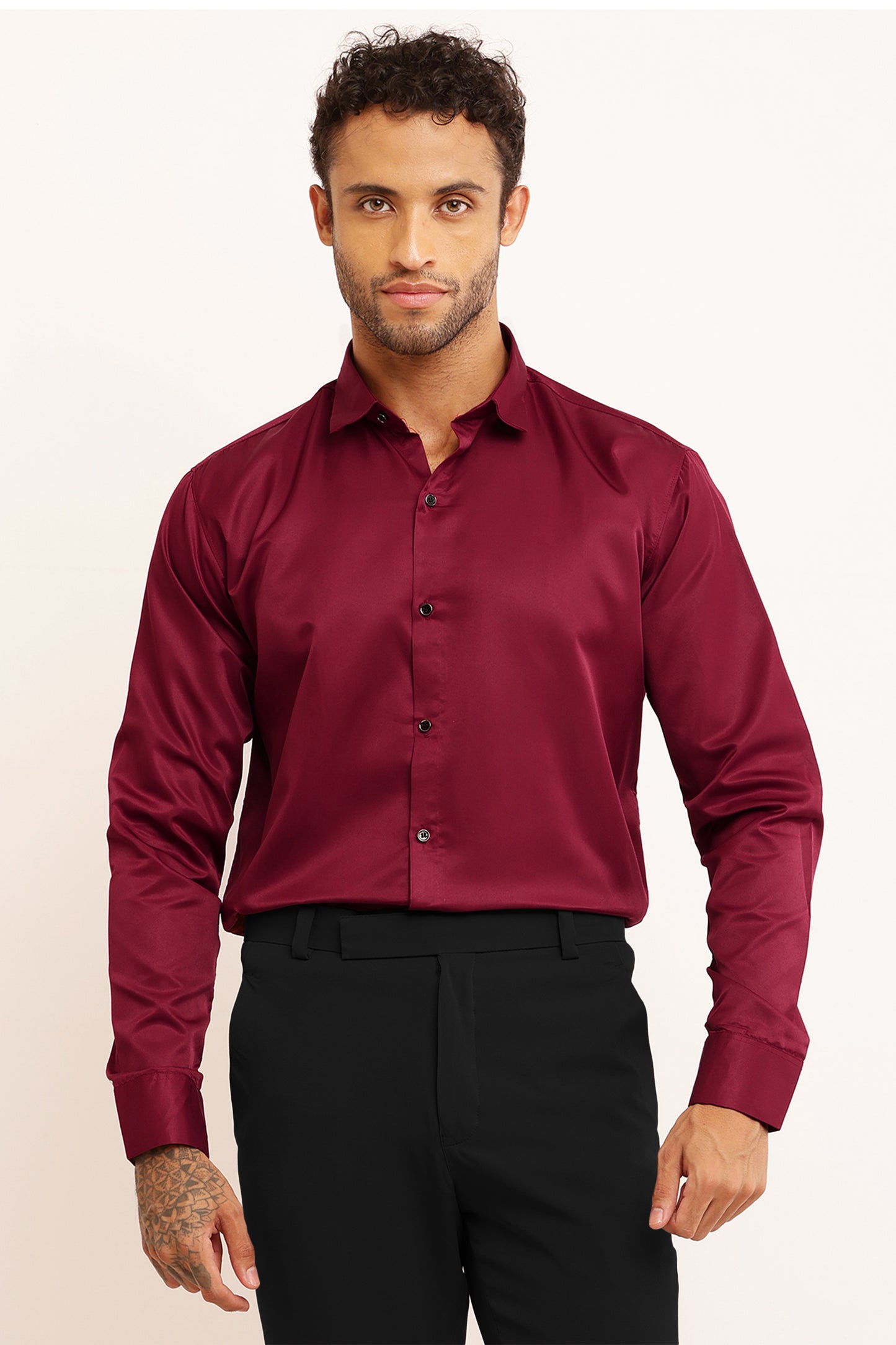 Charliefits slimfit Maroon shirt