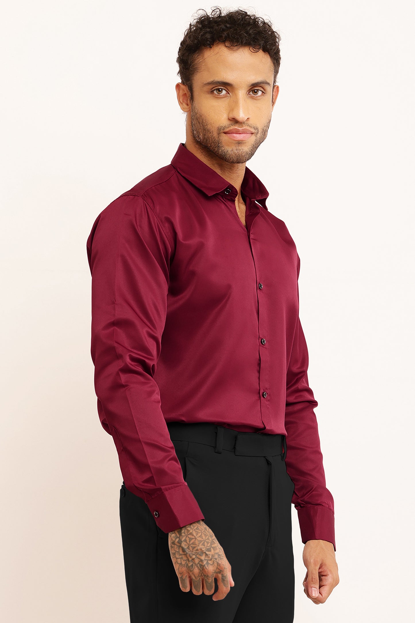 Charliefits slimfit Maroon shirt