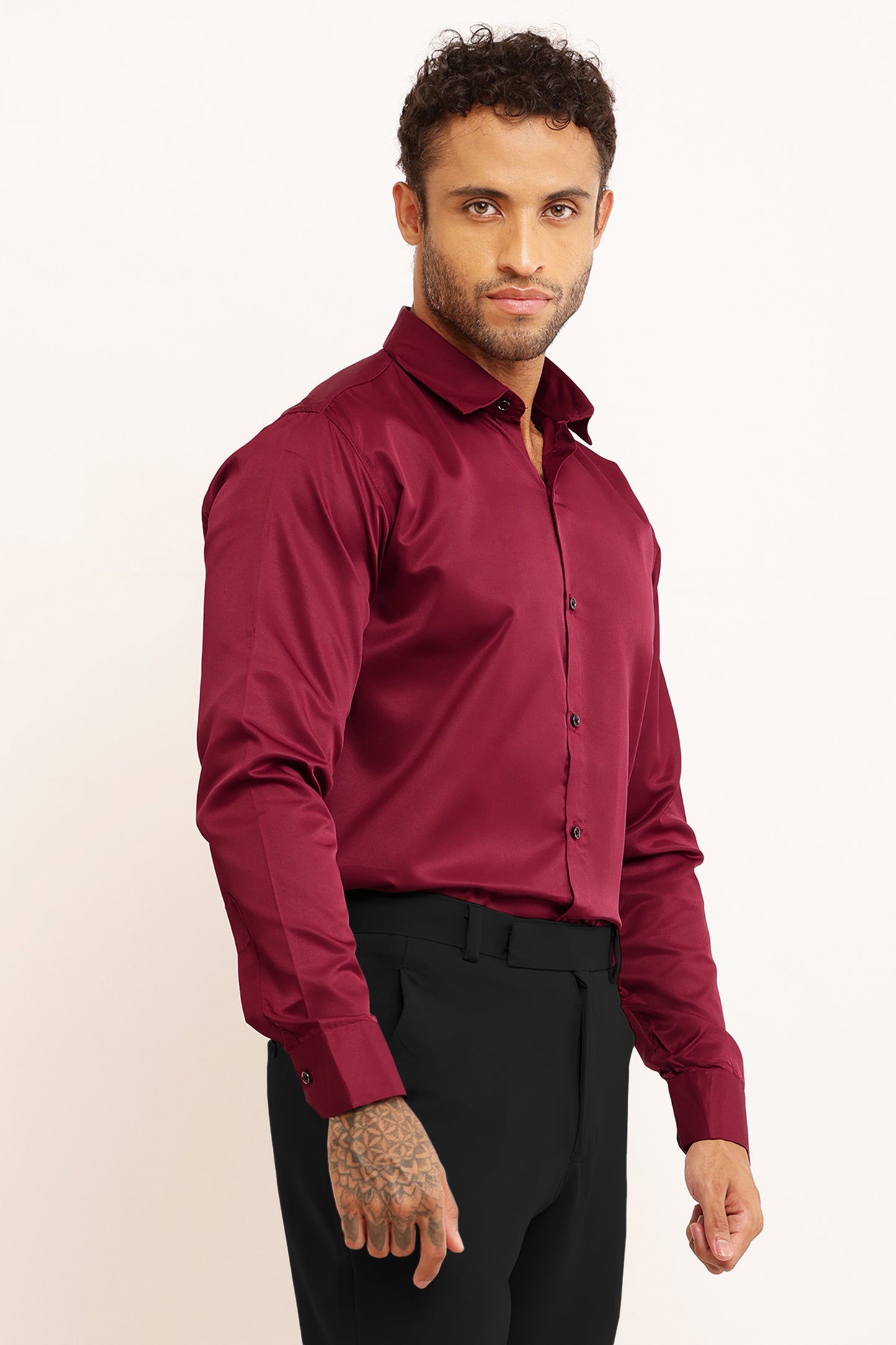 Charliefits slimfit Maroon shirt