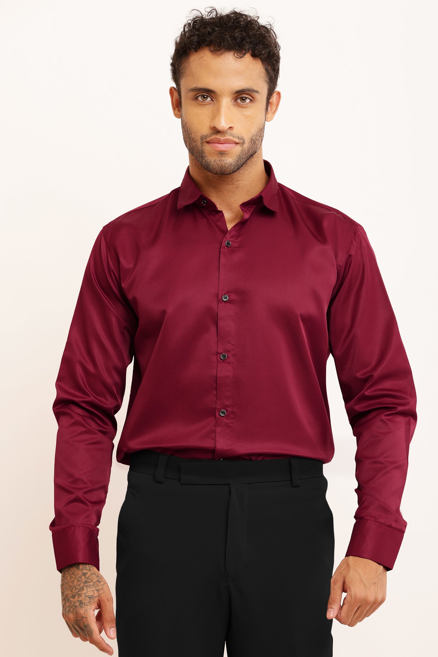 Charliefits slimfit Maroon shirt